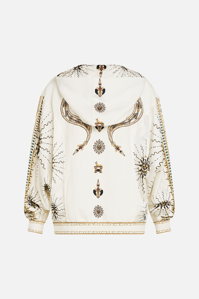 SILK MIX JERSEY ZIP FRONT SWEATER 7