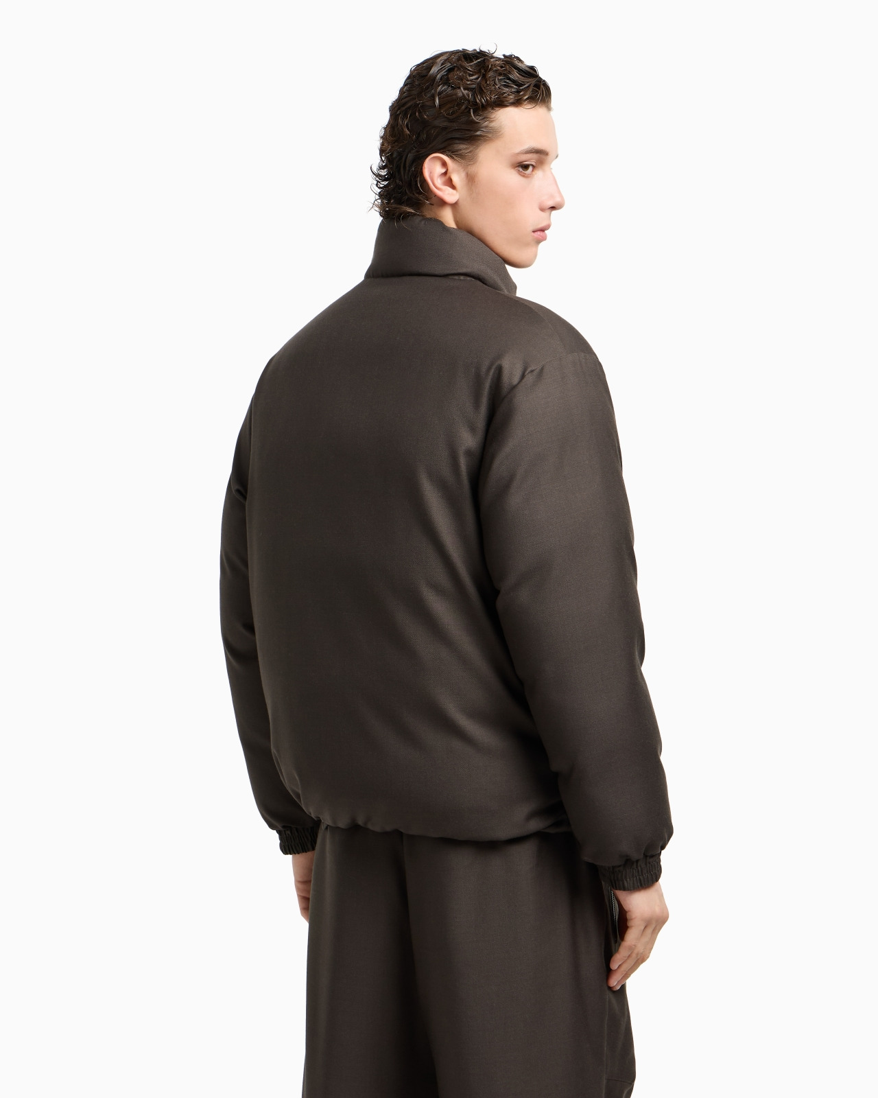 REVERSIBLE WOOL-BLEND TWILL DOWN JACKET - 3
