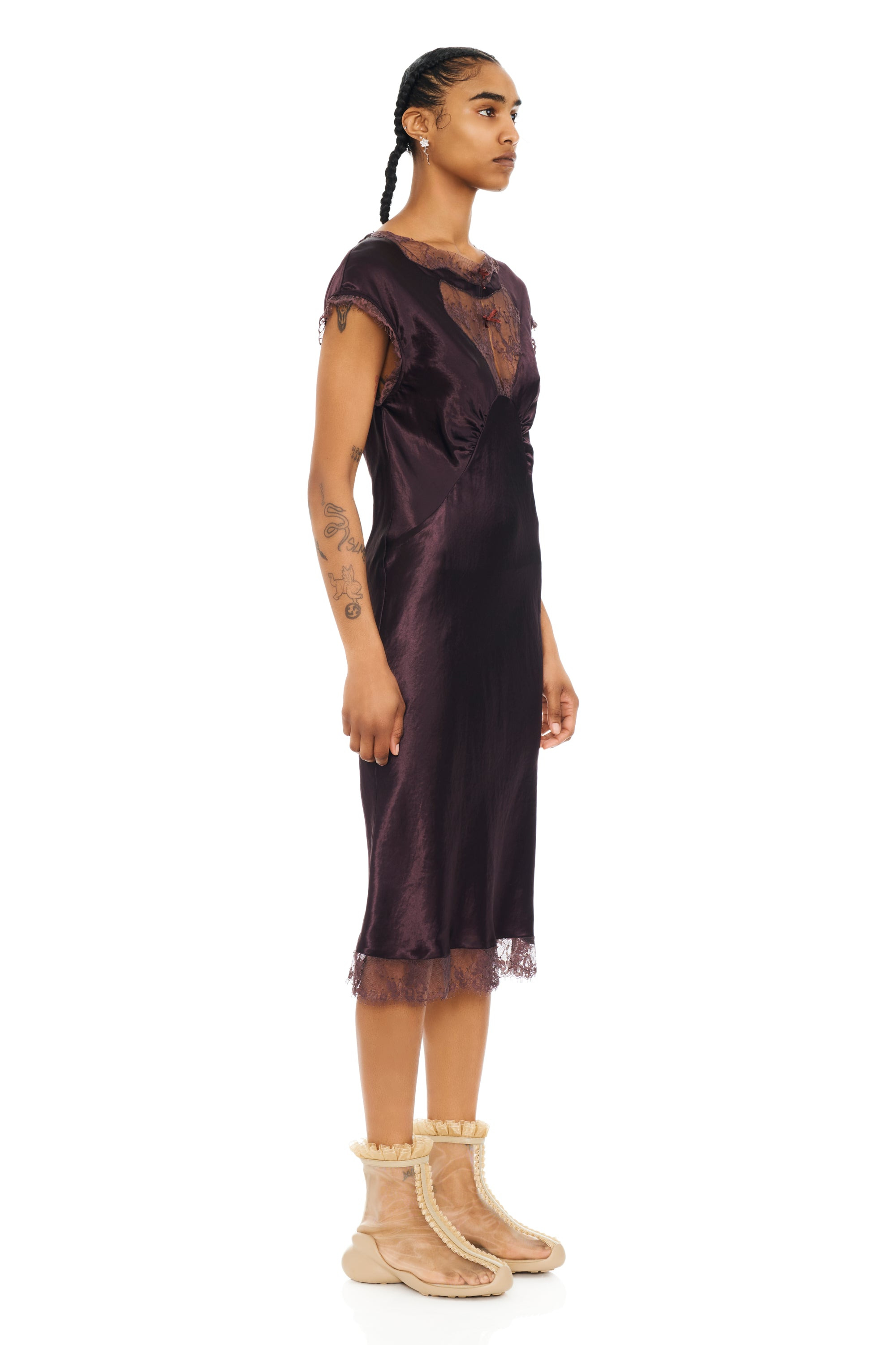 CHOCOLATE WATERLILY MIDI DRESS - 3