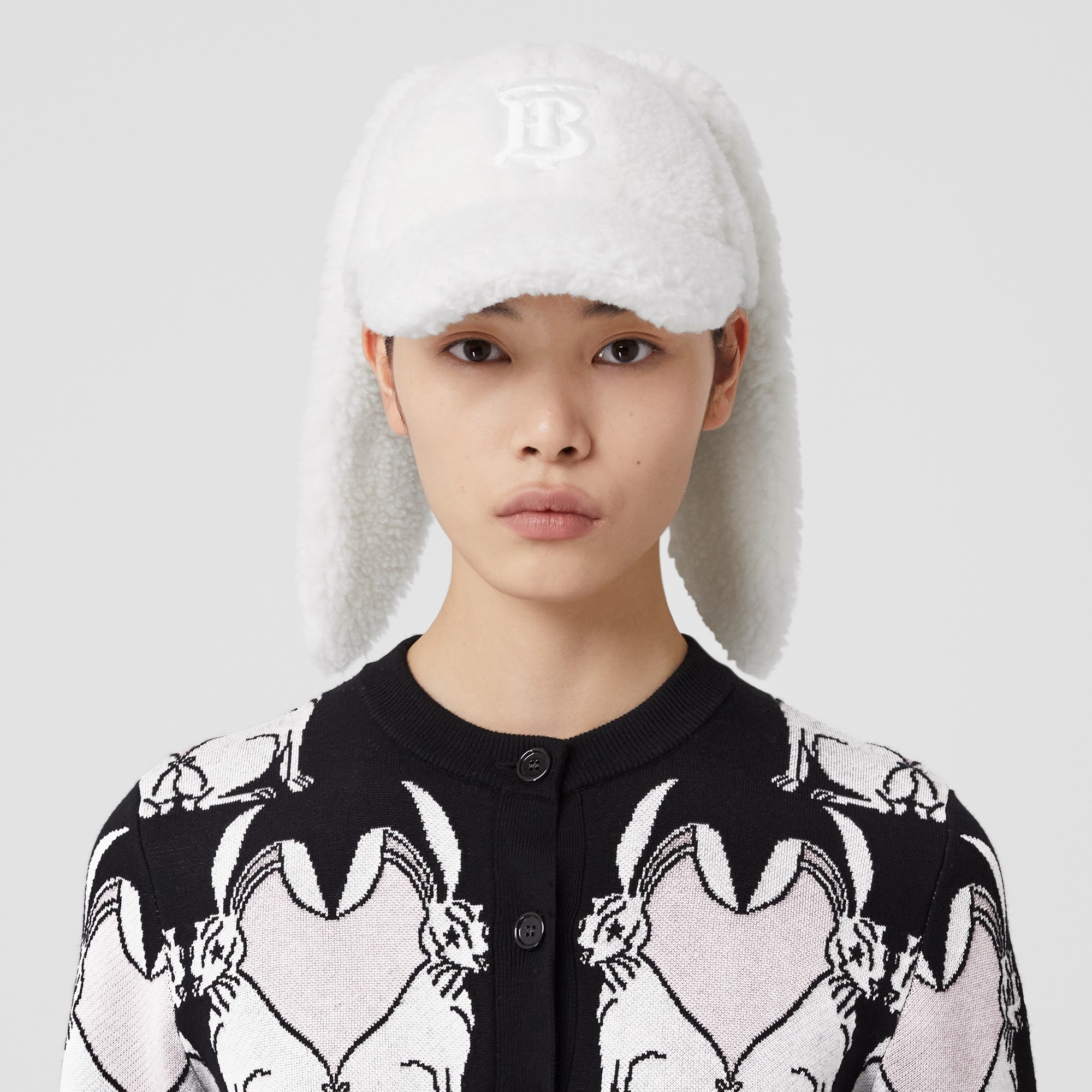 Rabbit Detail Fleece Baseball Cap - 2