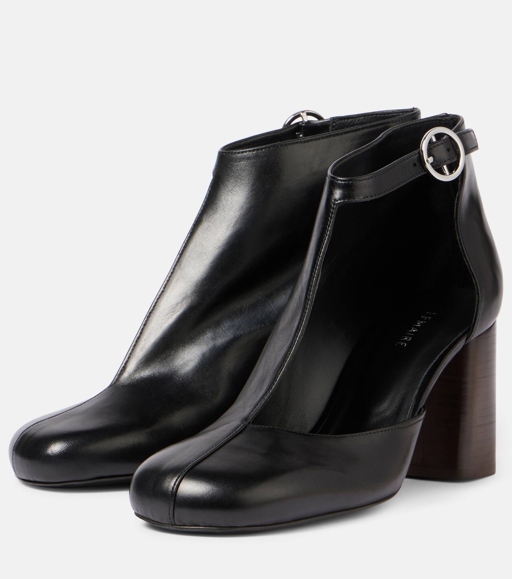 Cutout leather ankle boots - 4