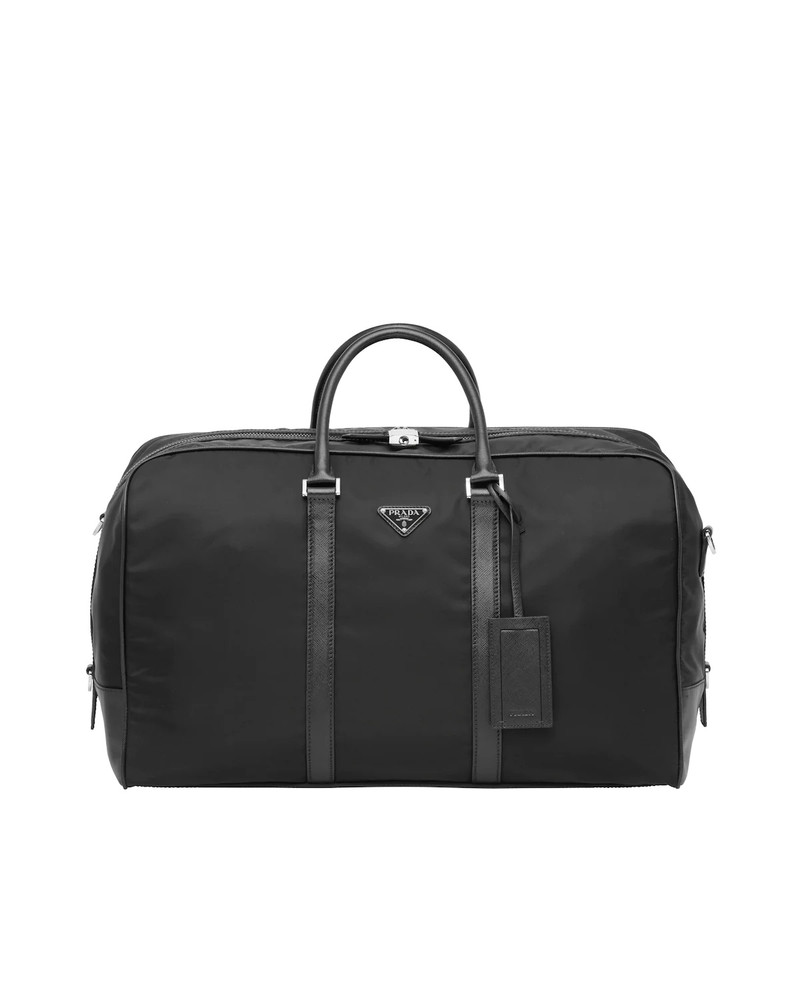 Nylon and Saffiano Leather Duffle Bag 1