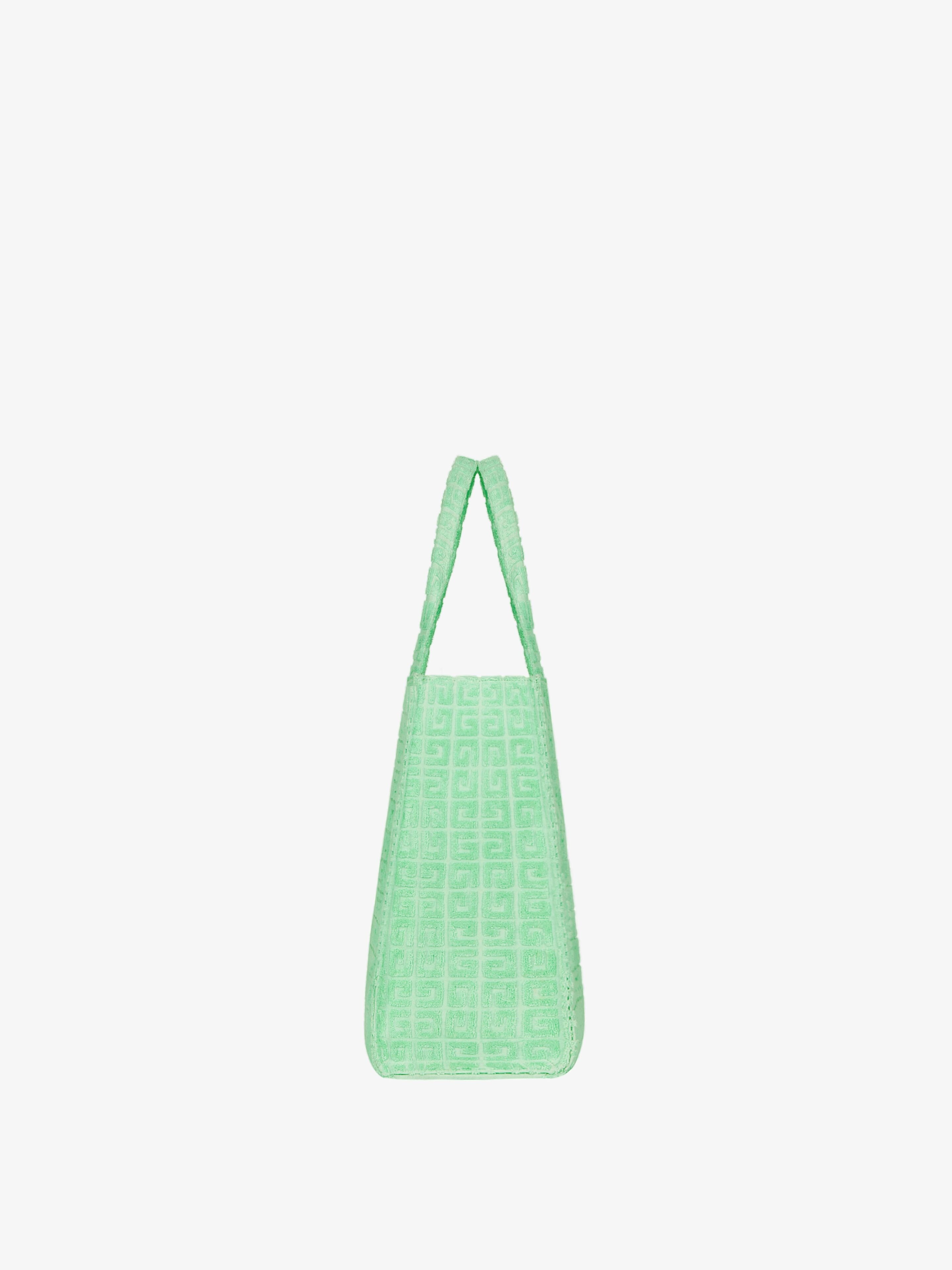 GIVENCHY 4Gモノグラム コットンテリー トートバッグ*AQUA GREEN Givenchy MEDIUM G-TOTE BAG IN 4G COTTON TOWELLING | REVERSIBLE