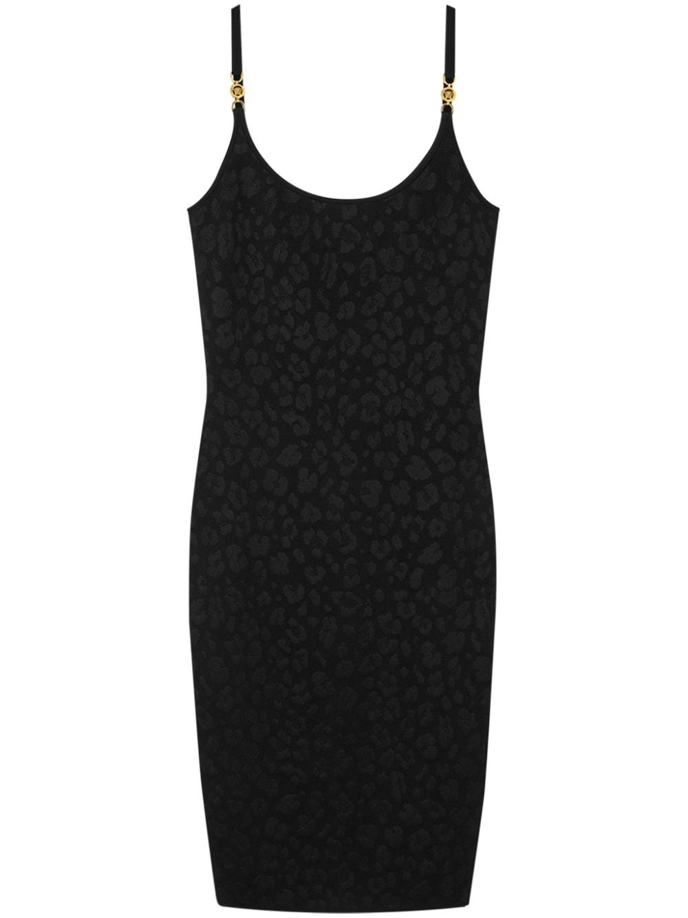 leopard lurex midi dress - 1