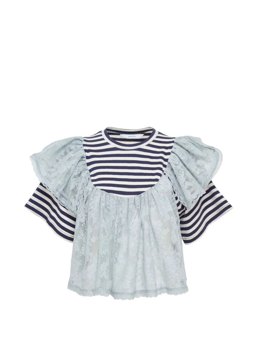 striped lace top - 1