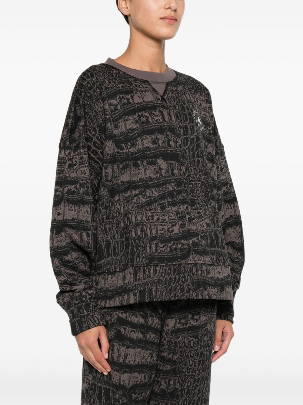 crocodile-print long-sleeve sweatshirt - 3