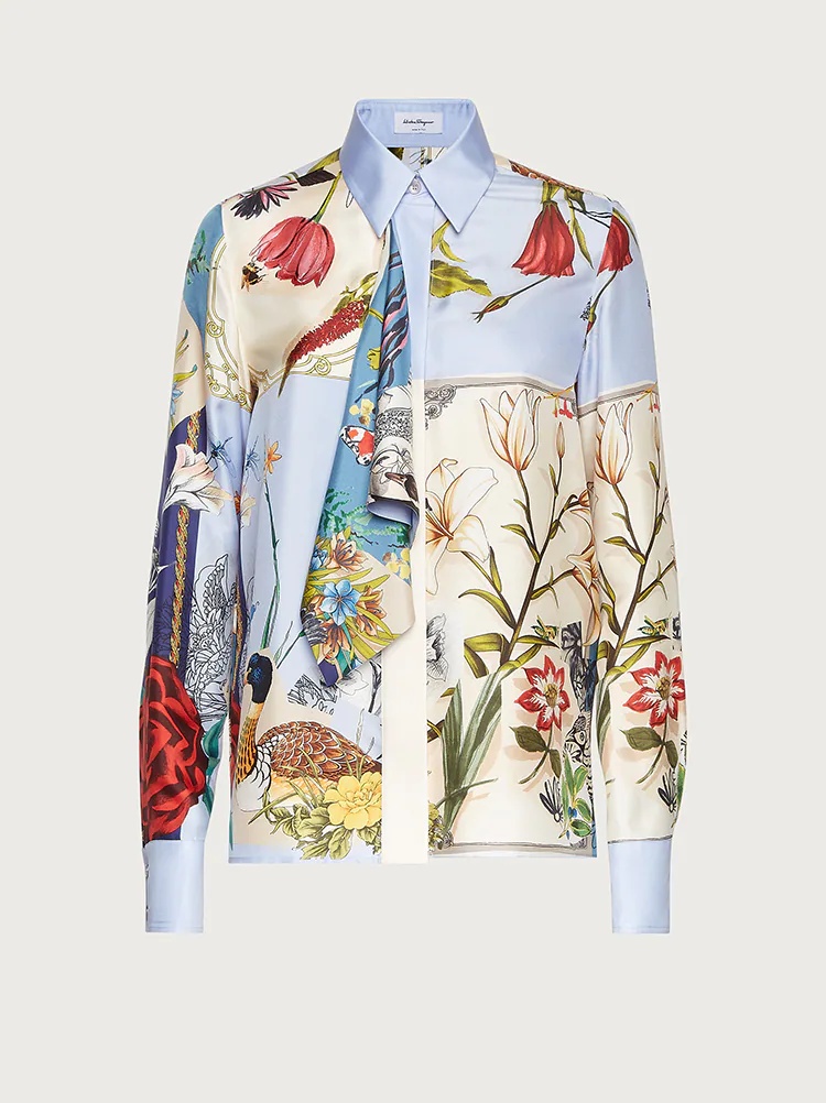 SILK SHIRT WITH JABOT - 1