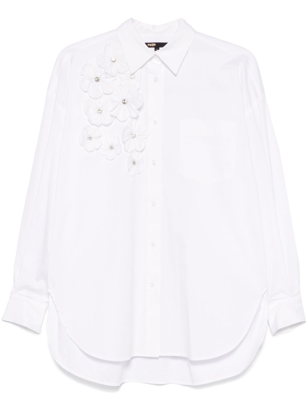 floral-appliqué shirt - 1