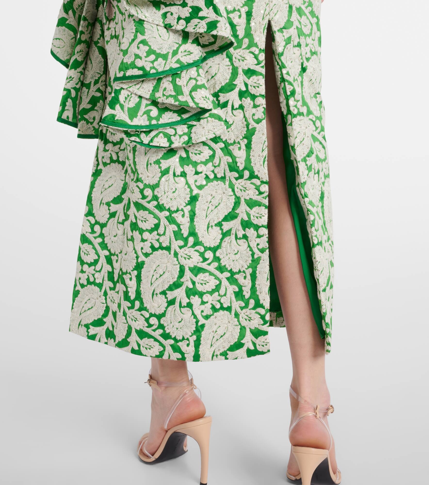 Draped paisley midi dress - 6