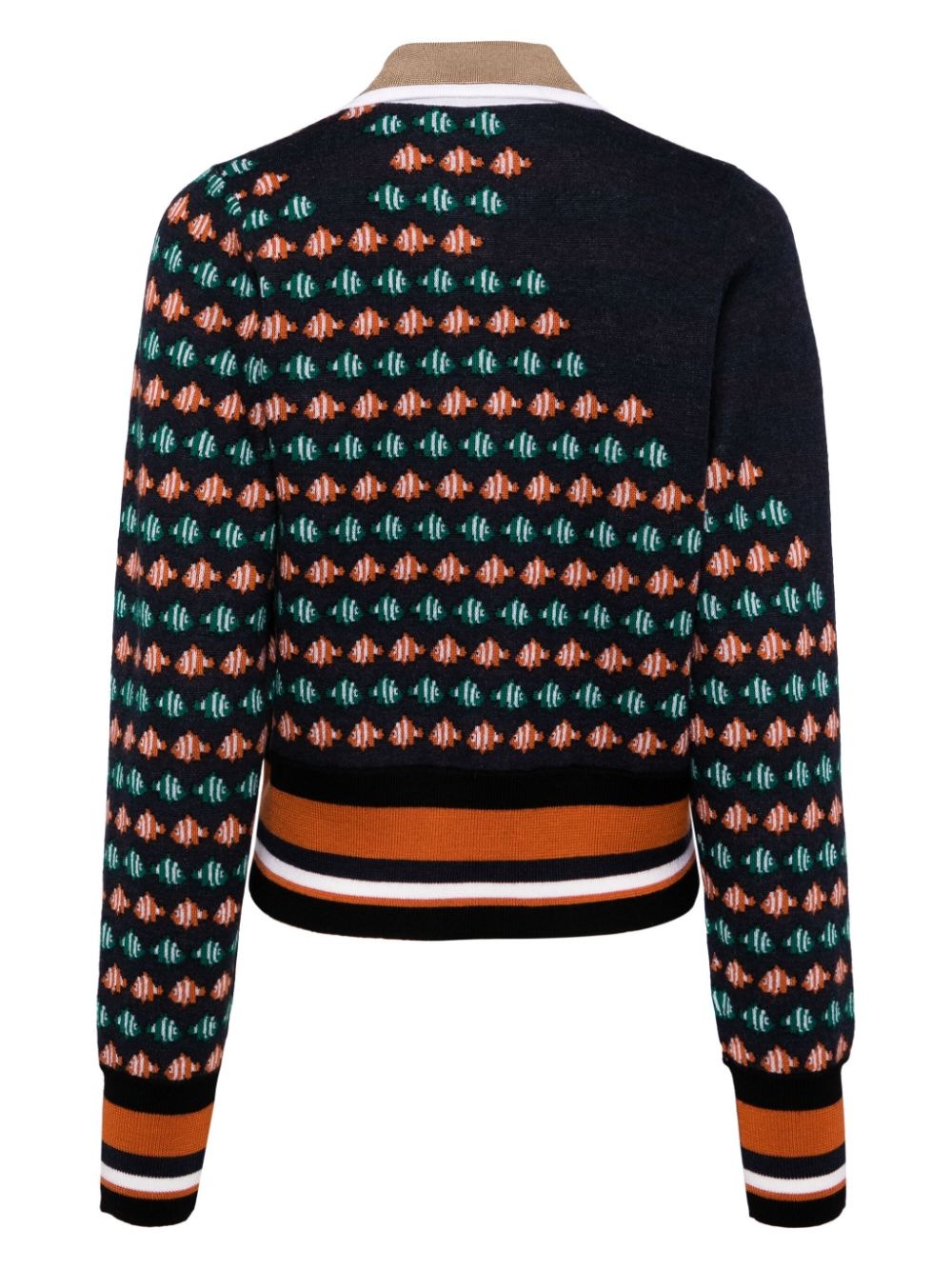 fish pattern cardigan - 2