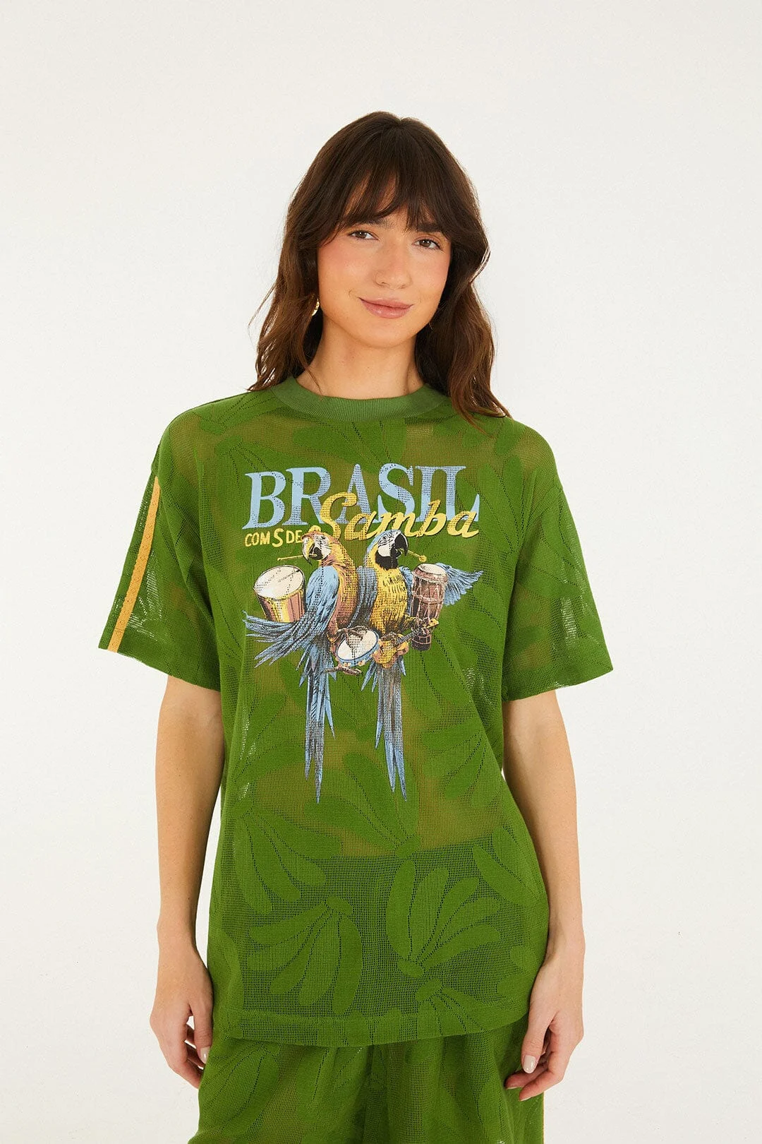 Green Brasil Samba Lace T-Shirt - 1