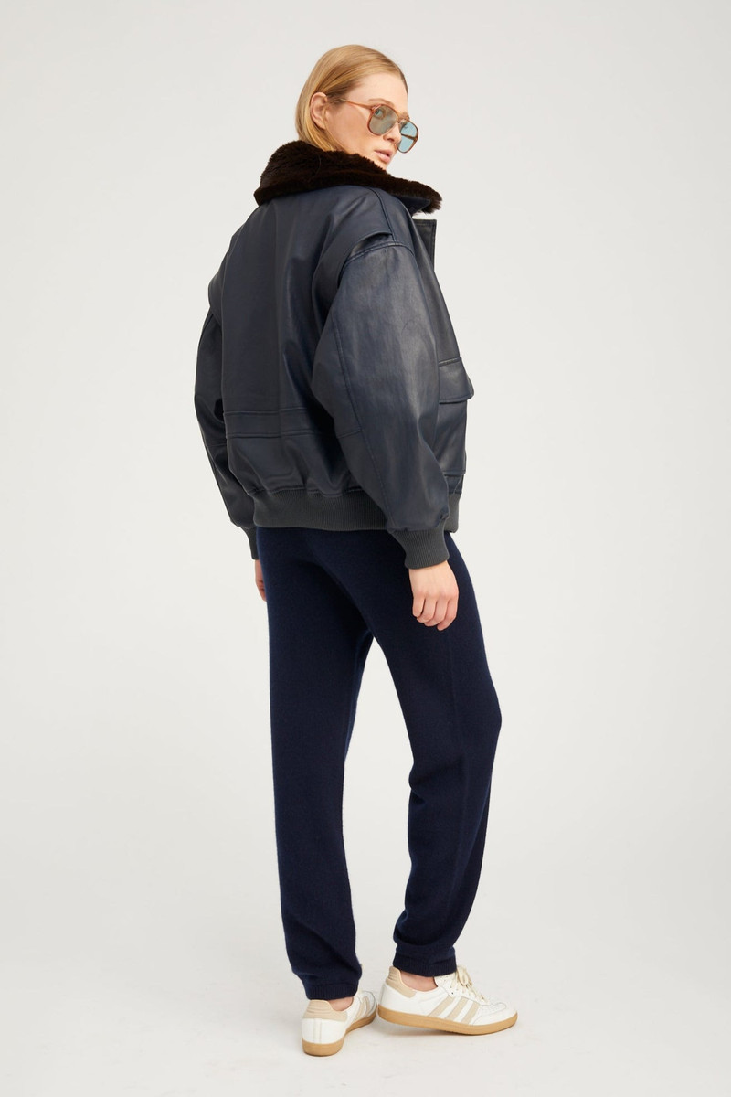 MIDNIGHT LEATHER VINTAGE AVIATOR JACKET 3