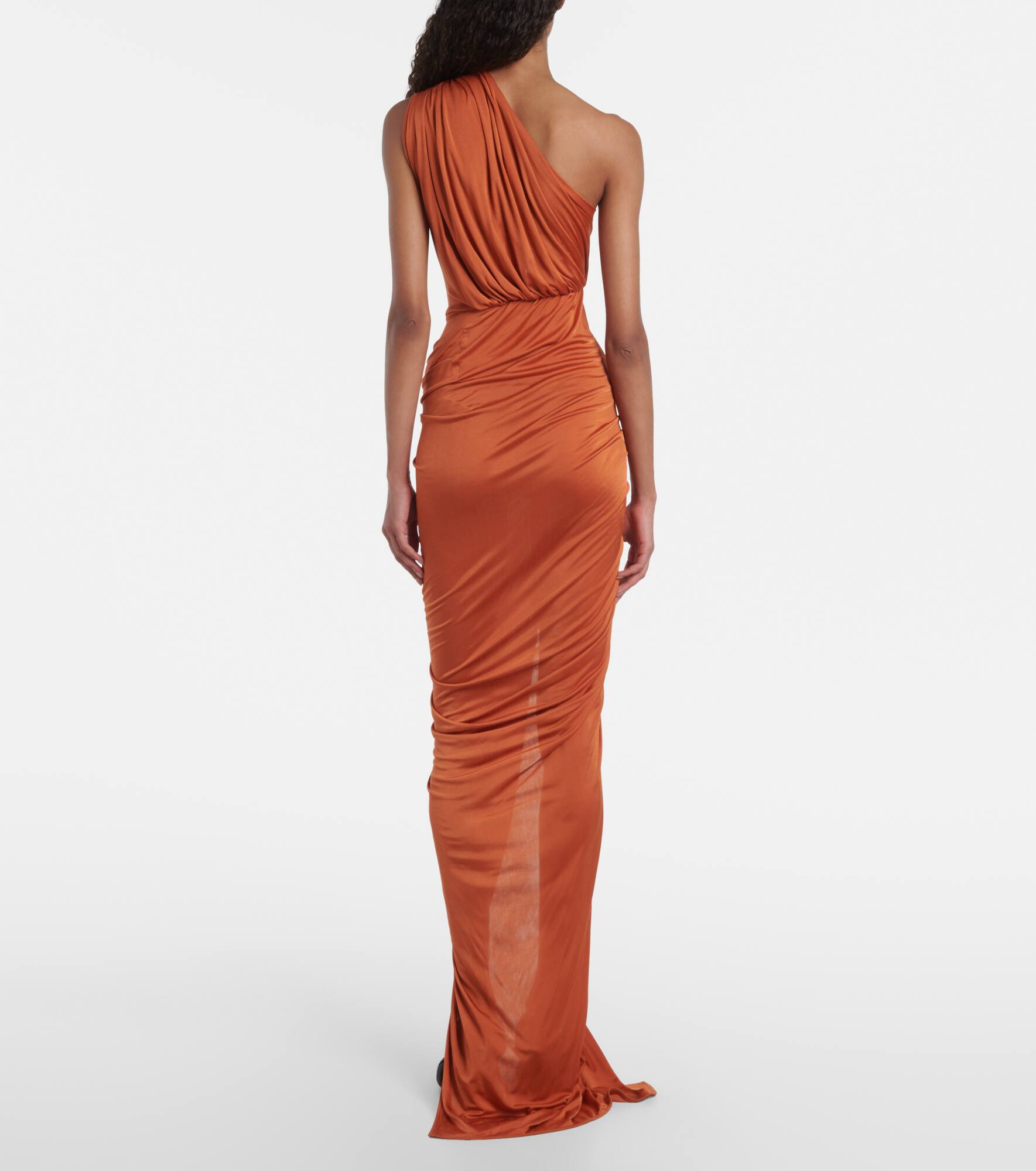 Avra ruched one-shoulder jersey gown - 3