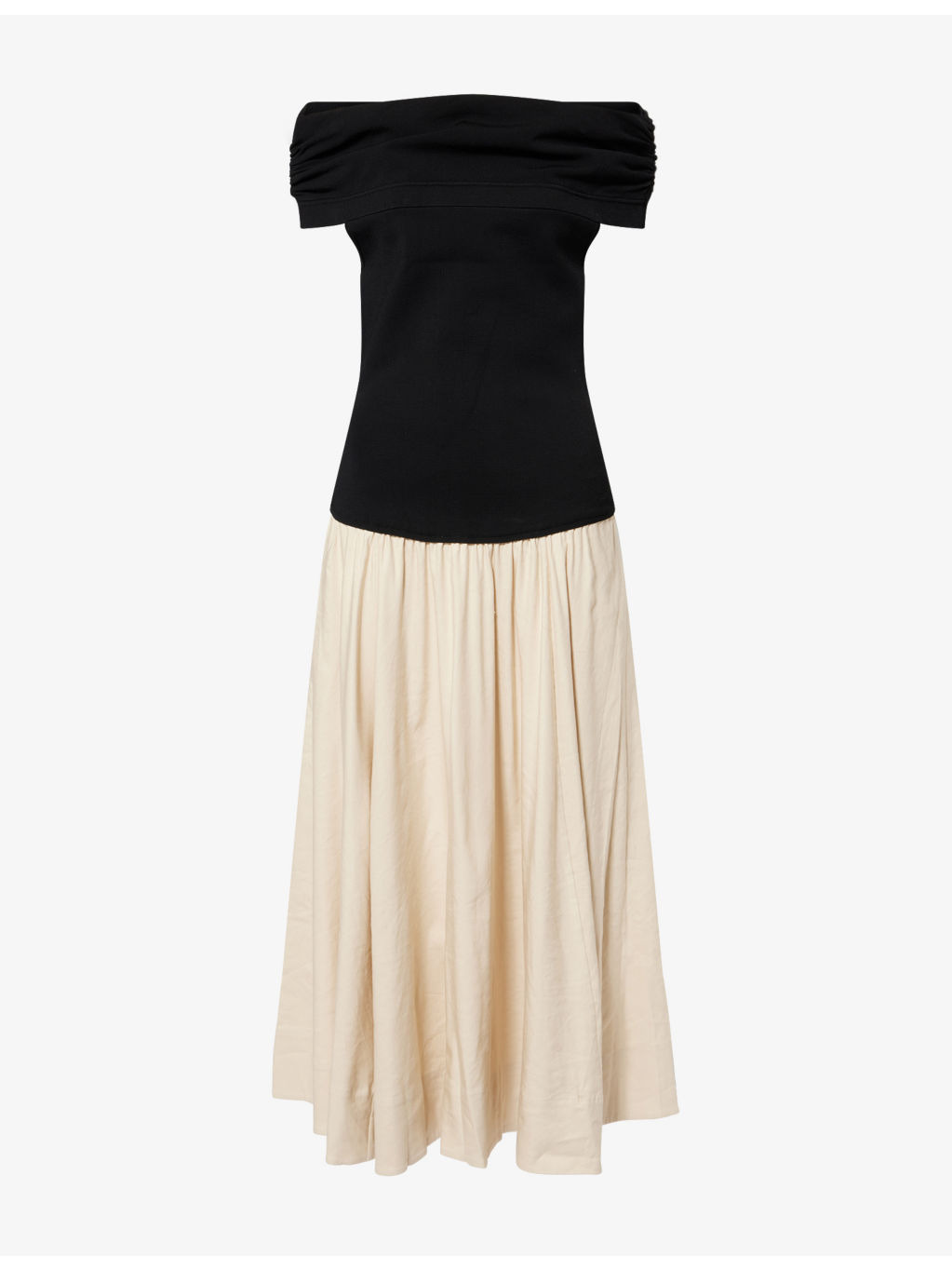 Adaline Contrast-Knit Stretch-Linen Blend Midi Dress - 1