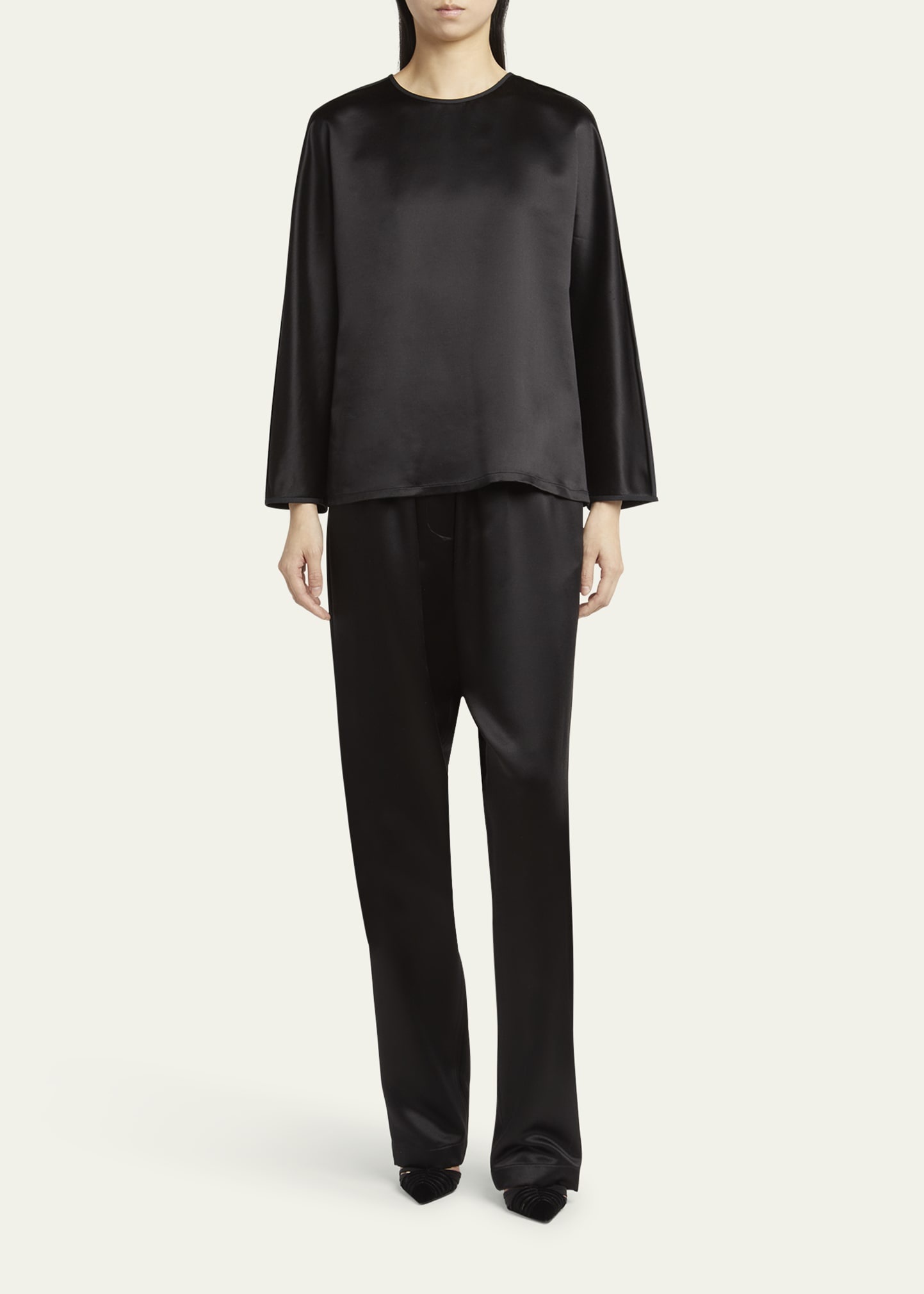 Silk Blouse with Tonal Piping - 2