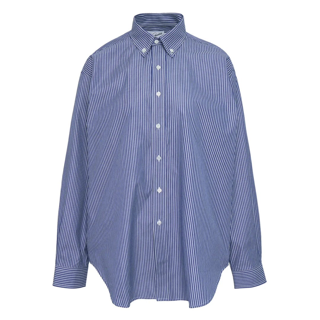 Women Striped Fly Away Collar Top - 1