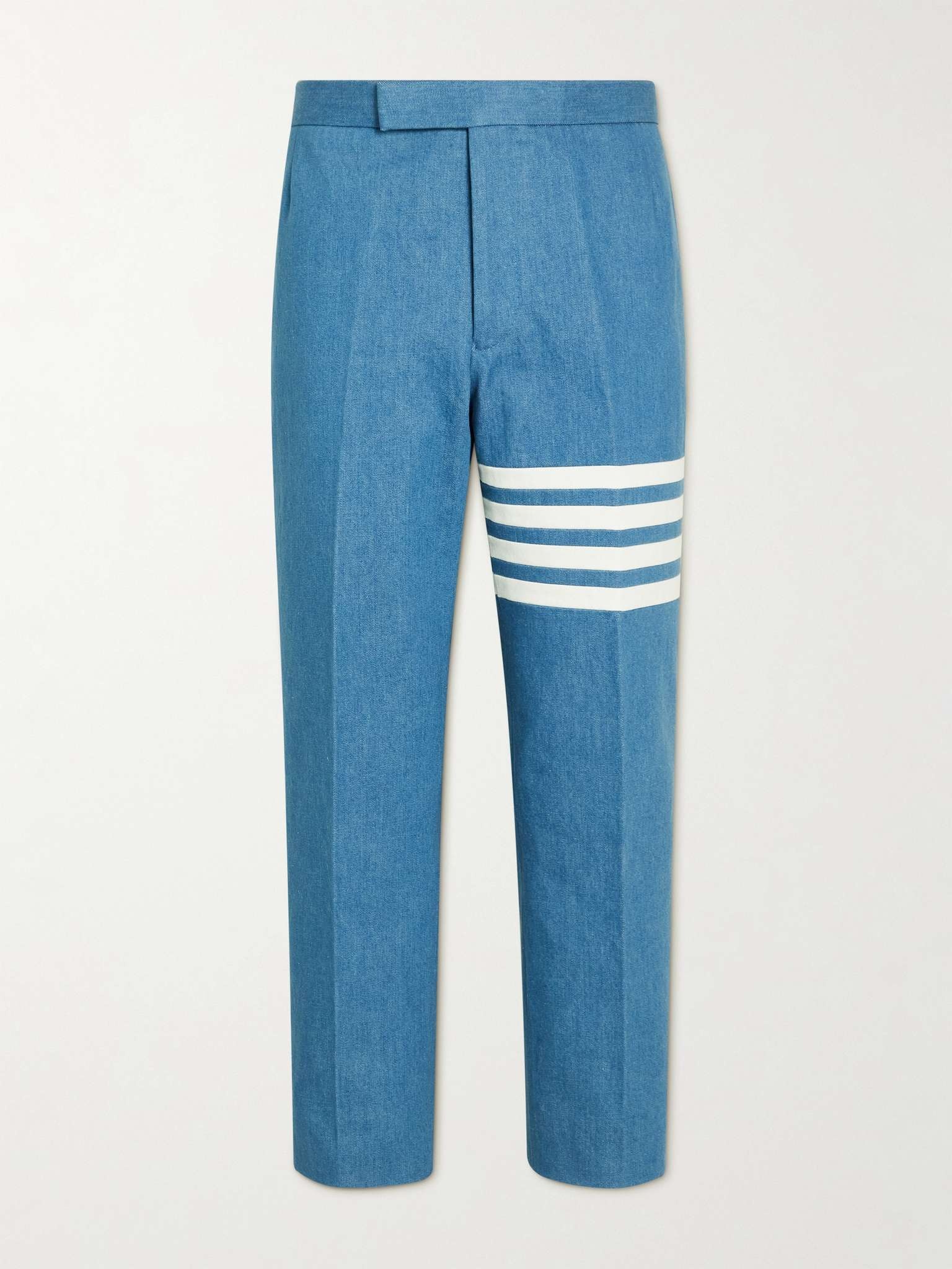 Stripe-Trimmed Denim Trousers - 1