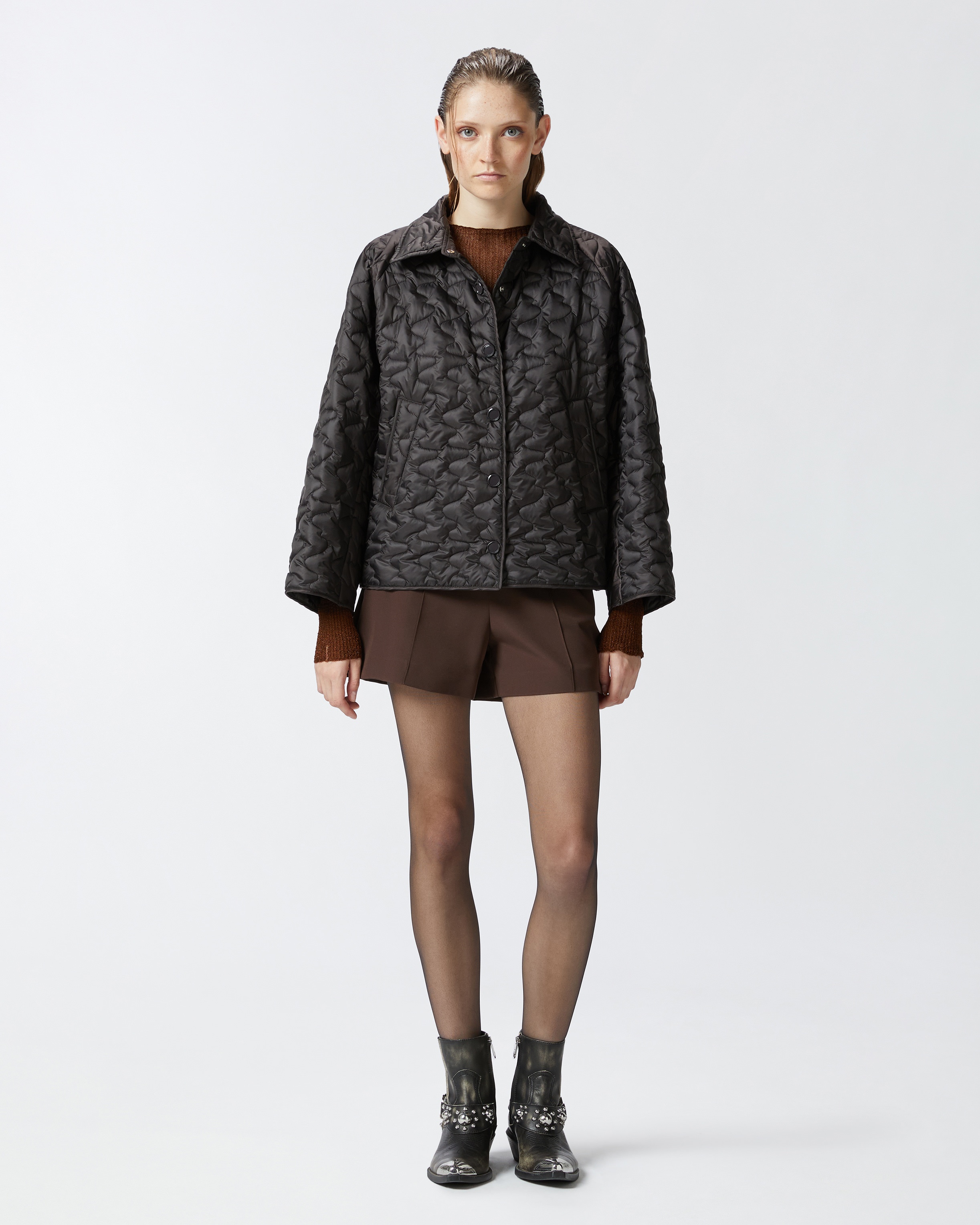 PADDED AND QUILTED JACKET WITH COLLAR - 3