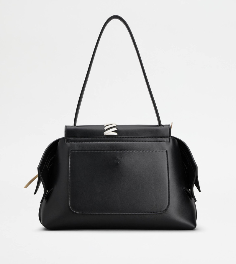 TOD'S WAVE BAG IN LEATHER SMALL - BLACK 4