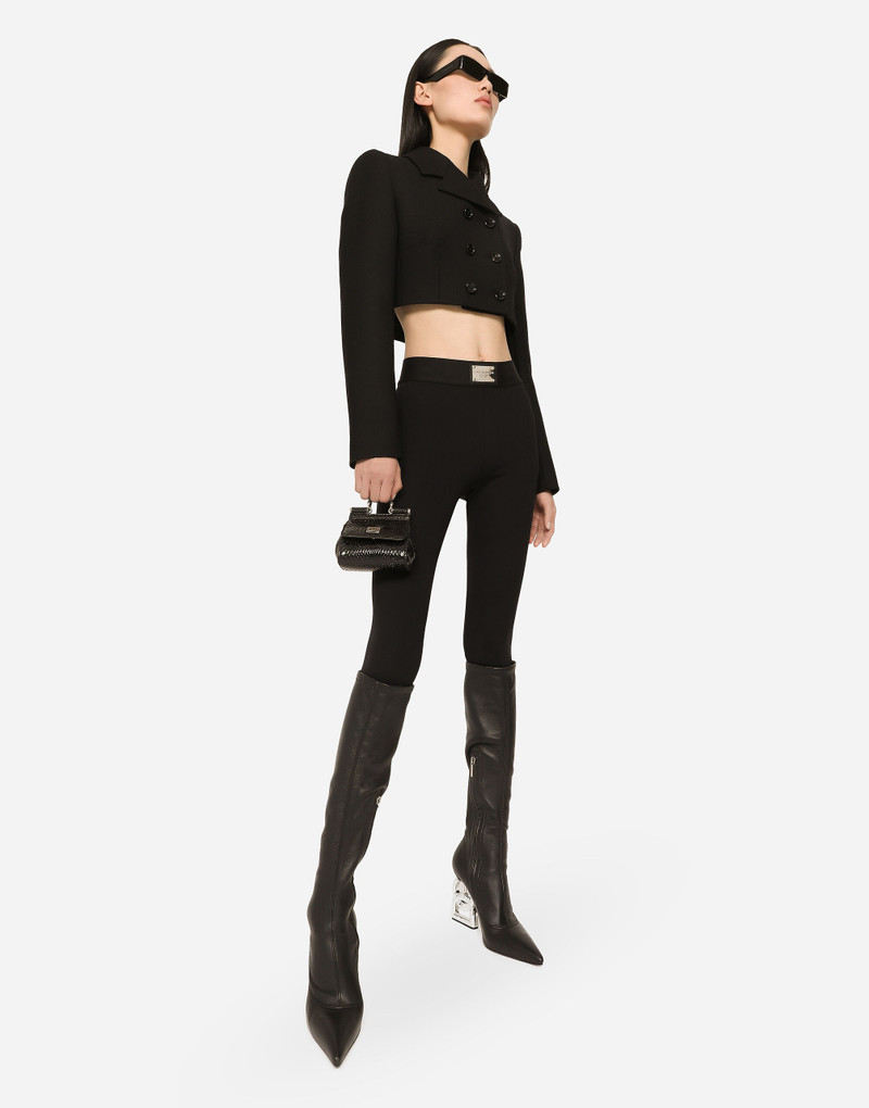 Short double-breasted twill jacket 5