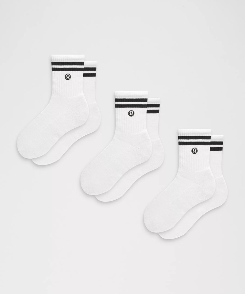 Unisex Daily Essential Quarter Socks 3 Pack *Stripe 1