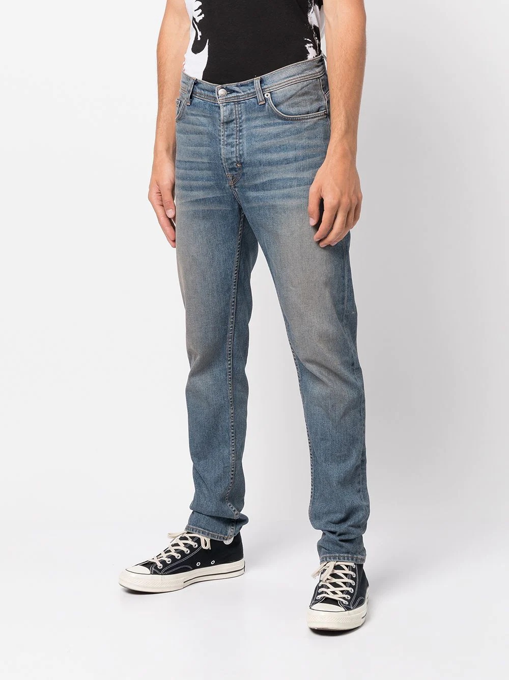 faded slim-fit jeans - 3