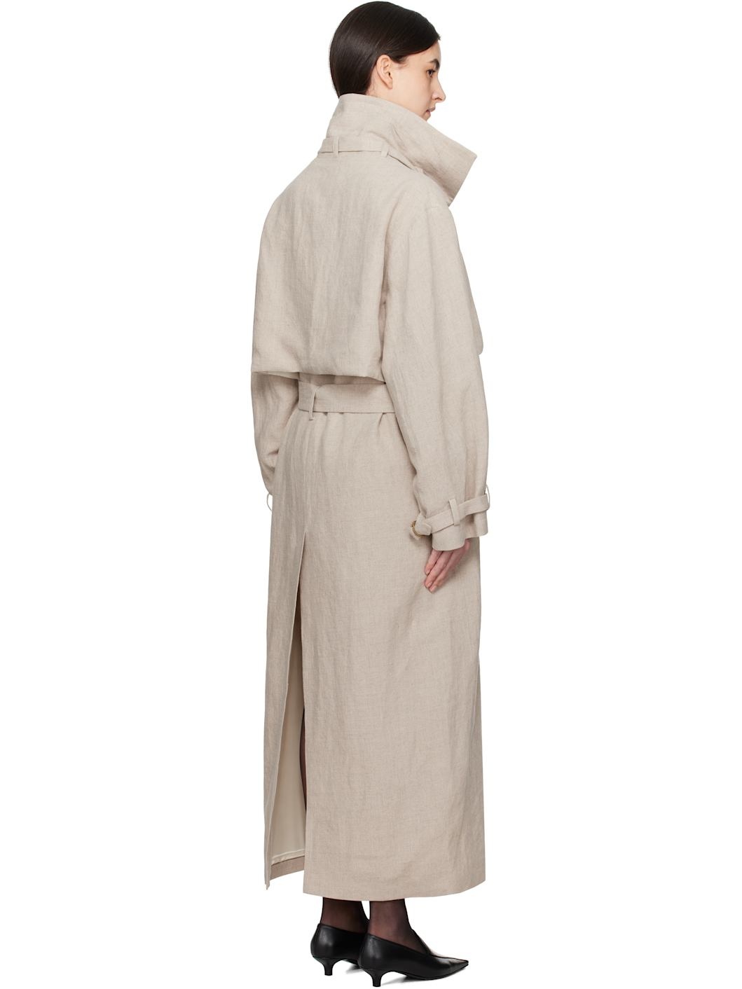 Beige Jocasta Trench Coat - 3