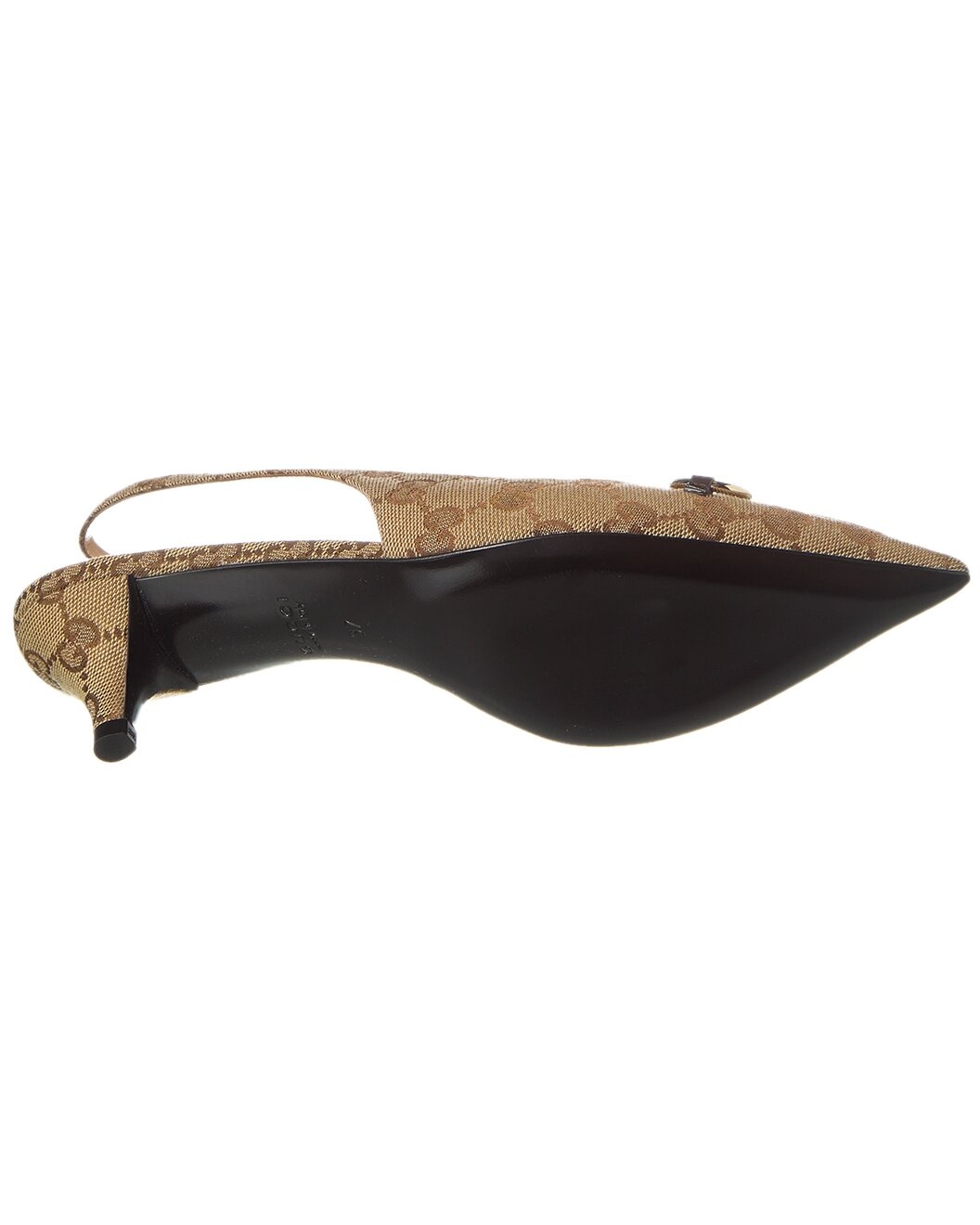Gucci Horsebit GG Canvas Slingback Pump - 4