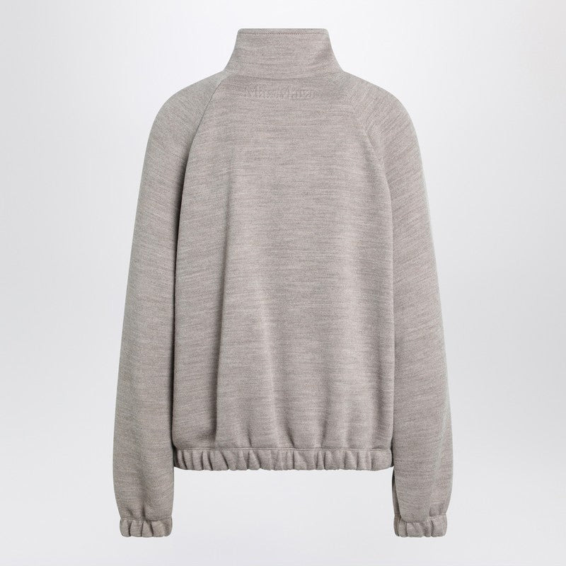 Max Mara Beige Zip-Up Sweatshirt In Wool Blend Women - 2