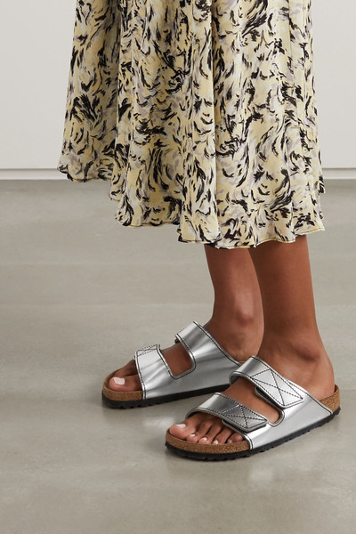 Proenza Schouler + Birkenstock Arizona topstitched metallic leather sandals outlook