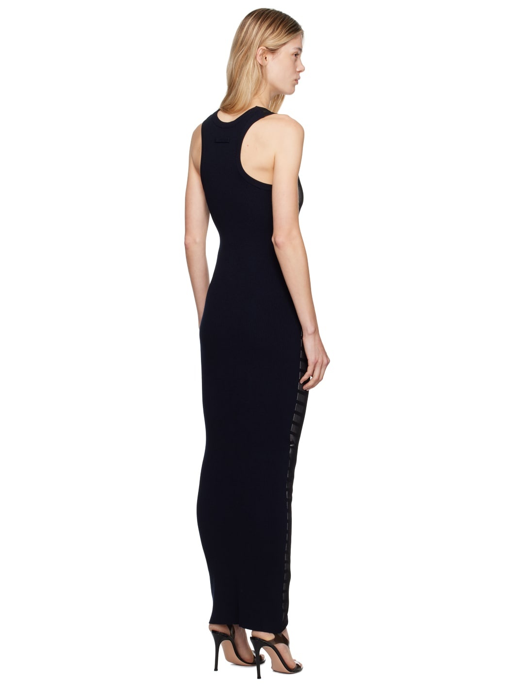 Black & Navy 'The Bi-Material Marinière' Maxi Dress - 3