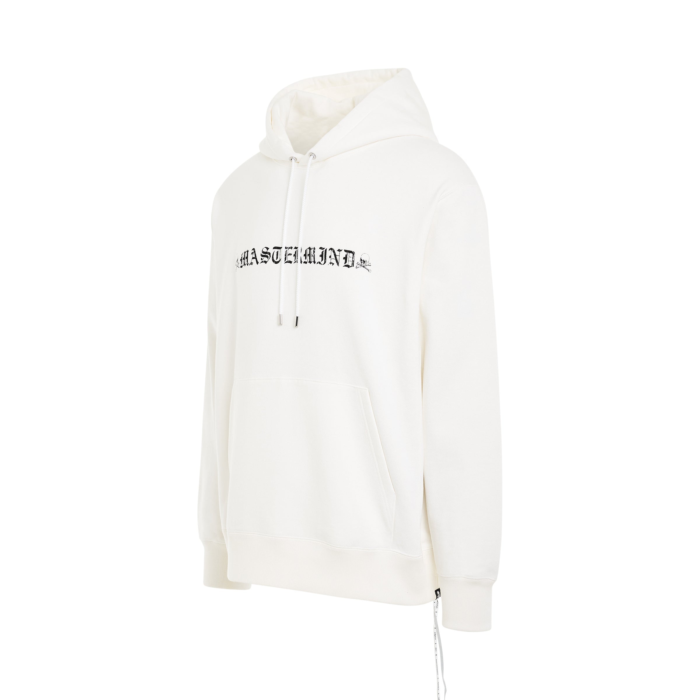 Rubbed Logo Hoodie in White - 2