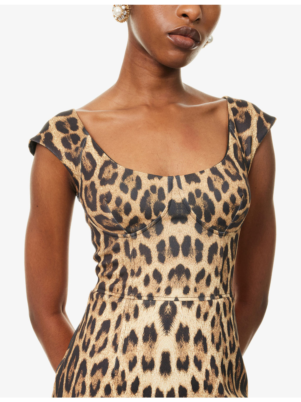 Leopard-Print Woven Midi Dress - 5