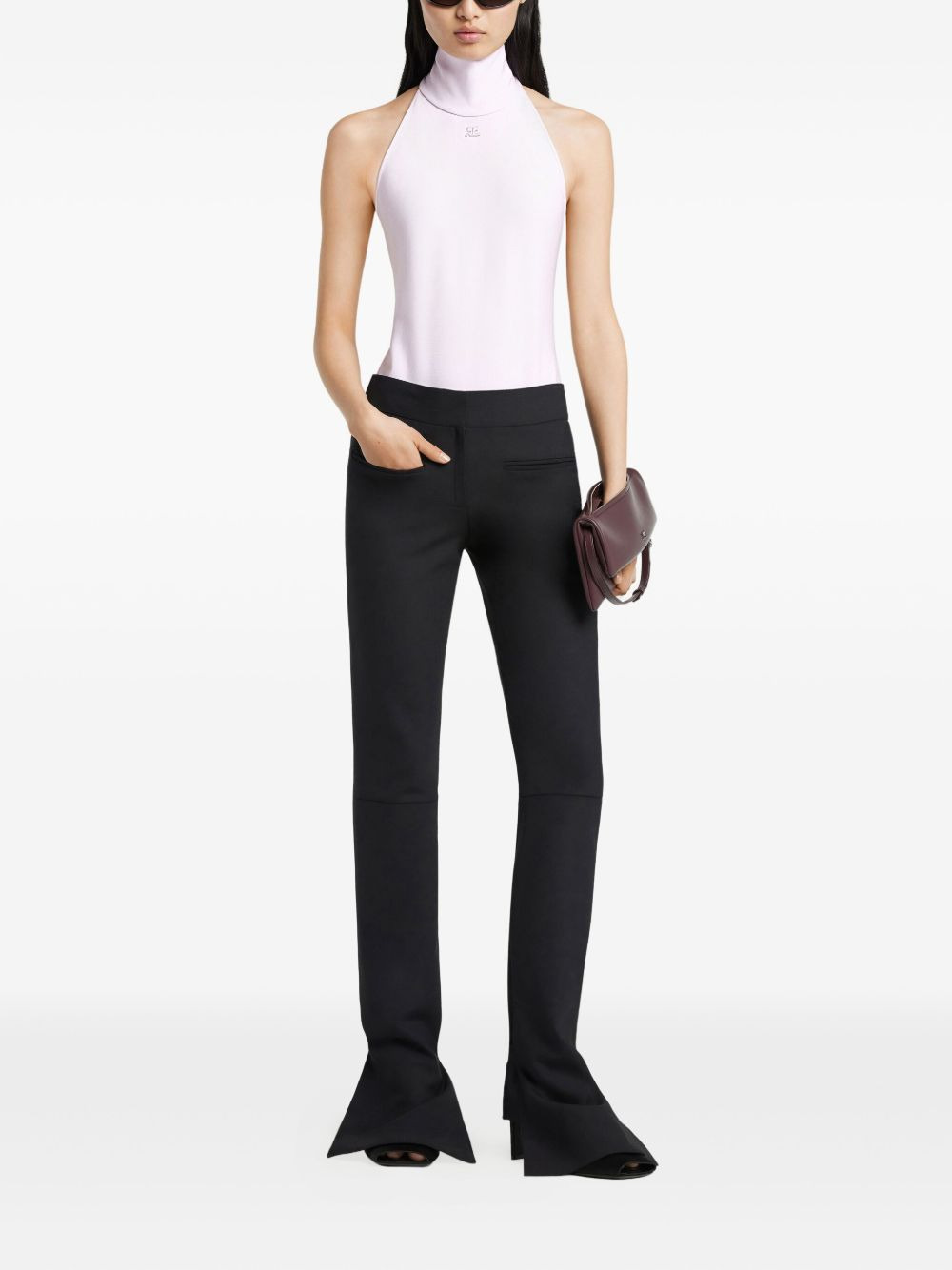 halterneck embroidered bodysuit - 2