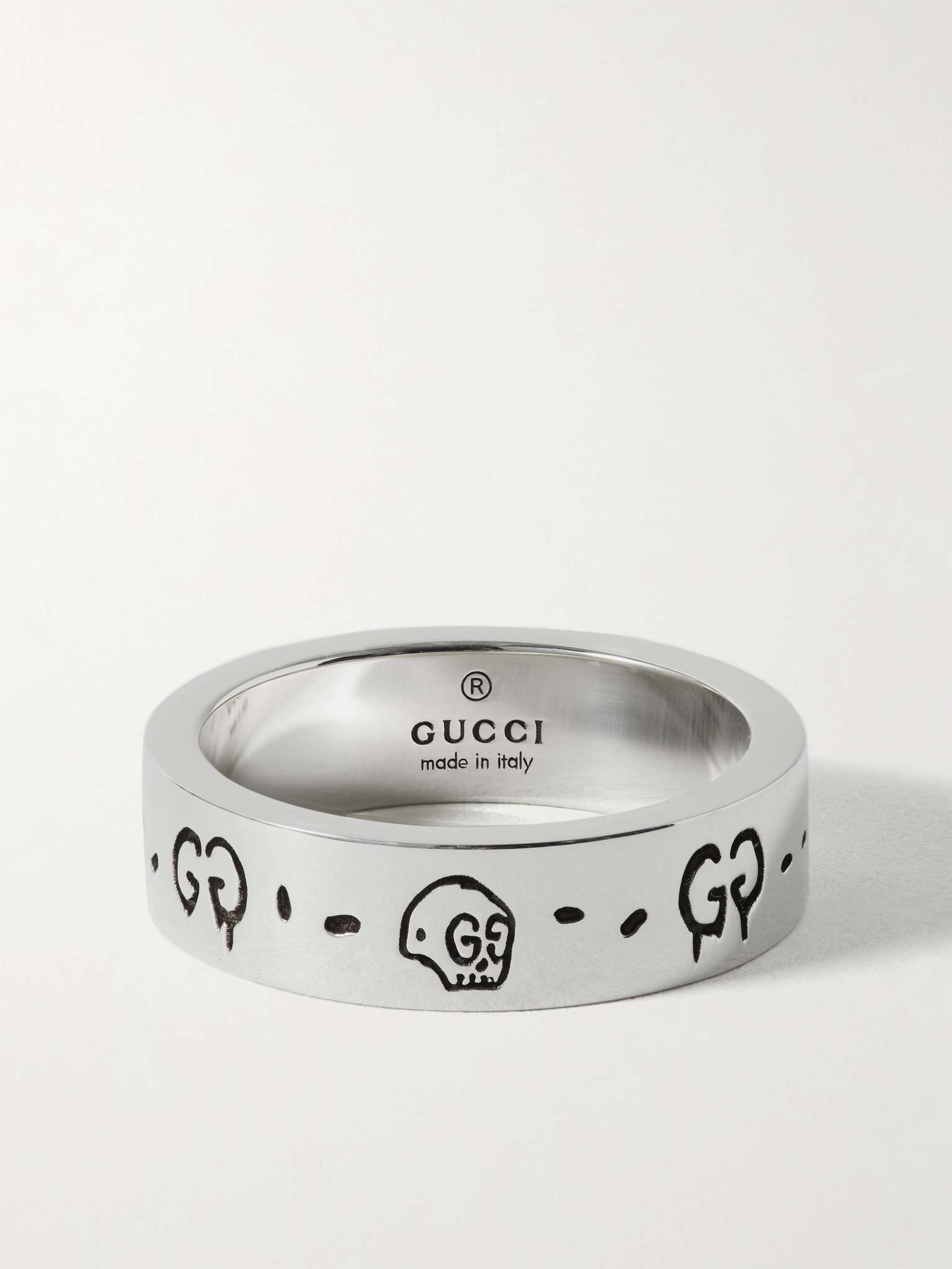 Logo-Engraved Silver Ring - 1