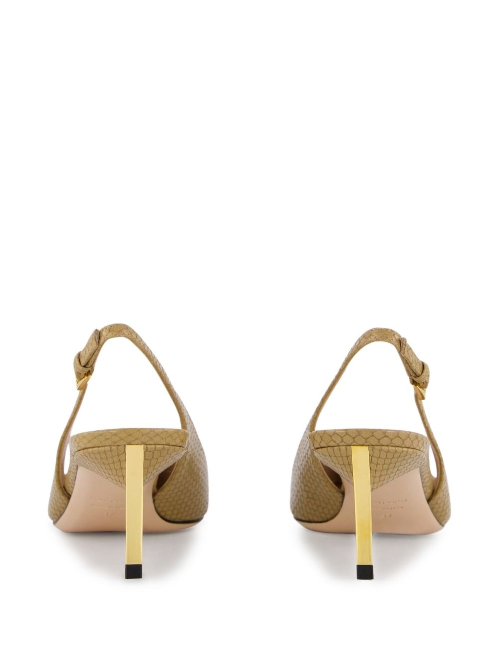 snake-embossed slingback pumps - 4
