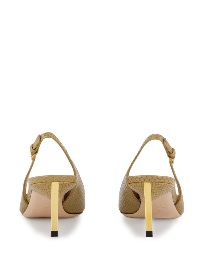 snake-embossed slingback pumps 4