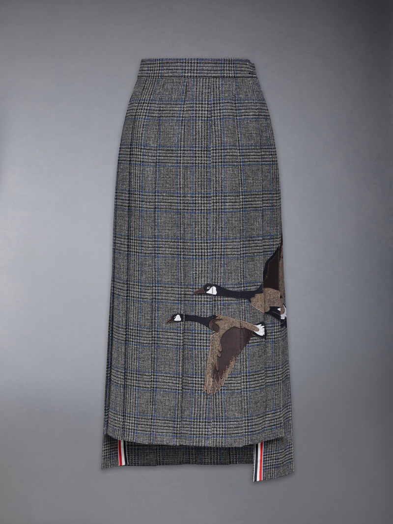 PRINCE OF WHALES HUNTING TWEED FLYING GEESE PLEATED SKIRT 1