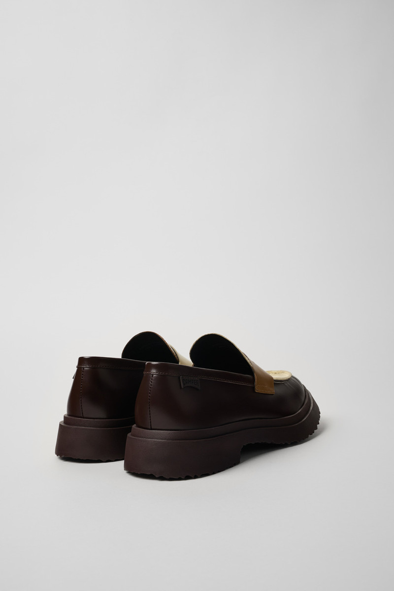 CAMPERLAB Brown and white leather loafers for men outlook