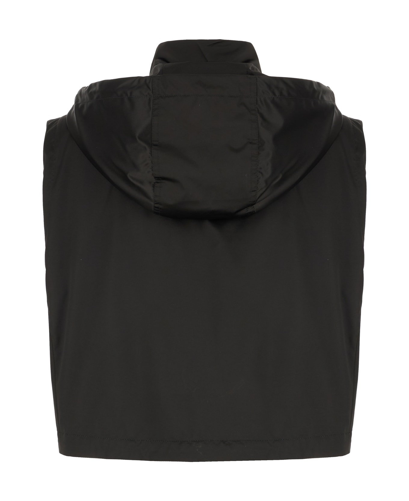 Black Polyester Sleeveless Jacket - 2