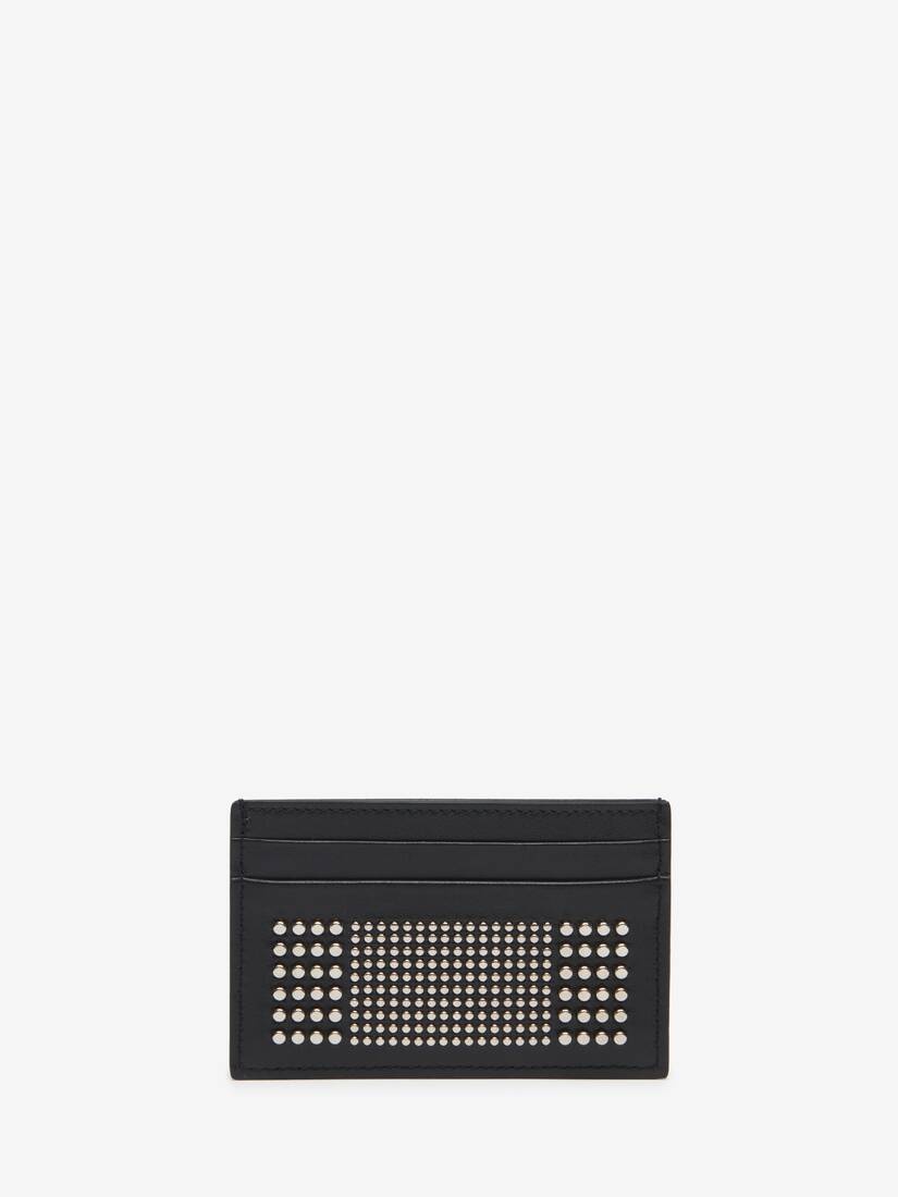 Men's Studded Card Holder in Black - 1