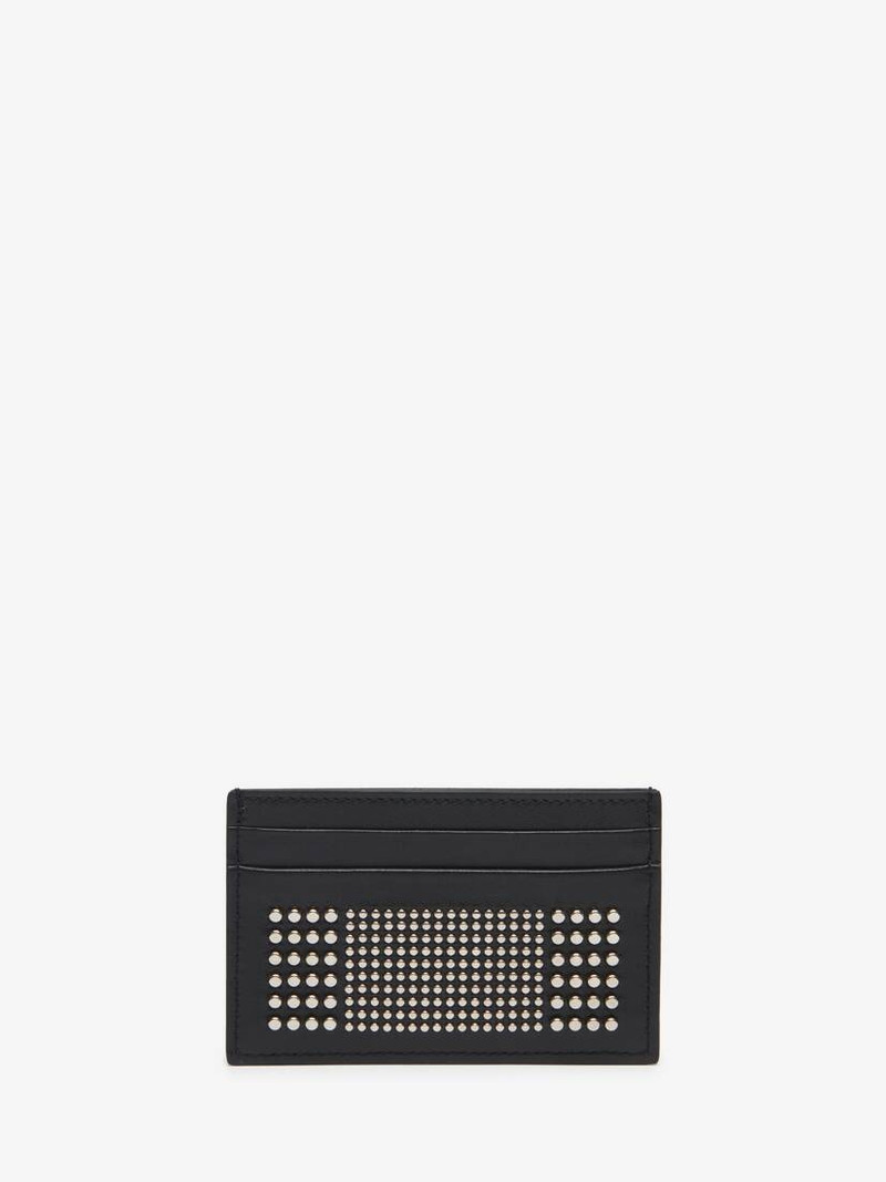 Men's Studded Card Holder in Black - 1