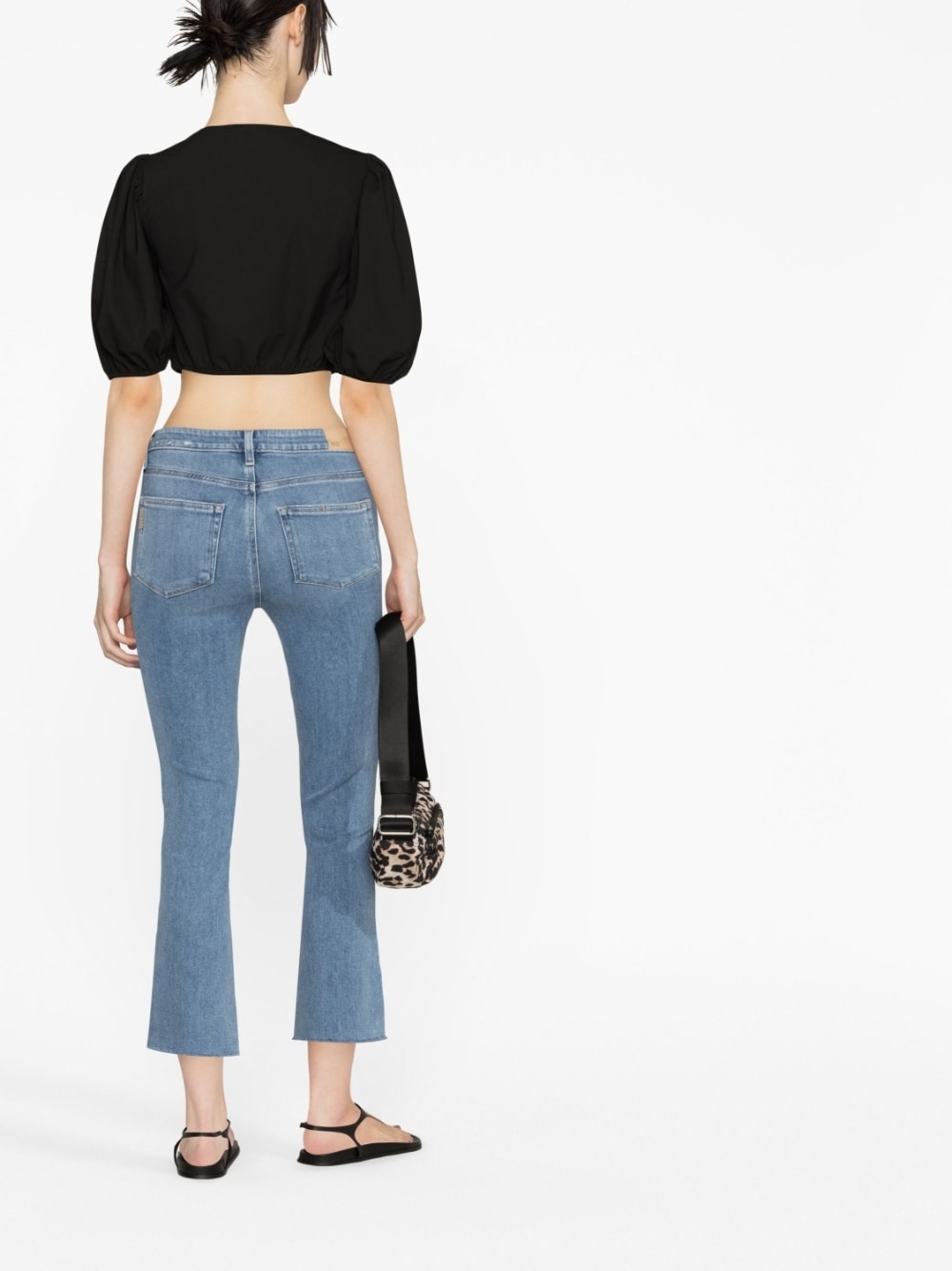 cropped puff-sleeve blouse - 4