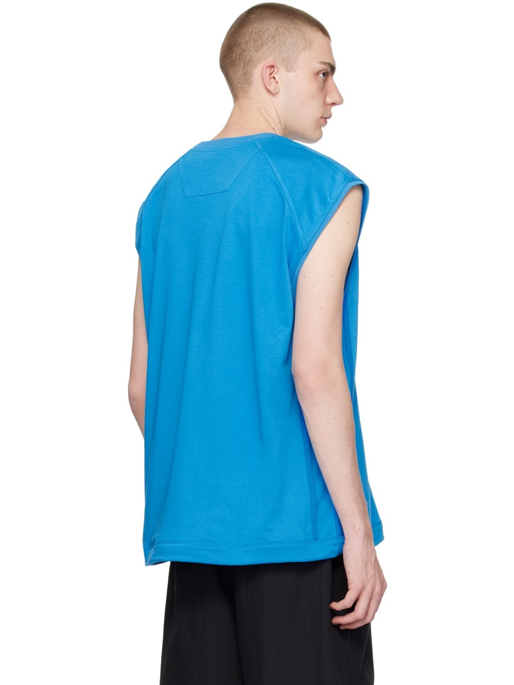 Blue Embroidered Tank Top - 3