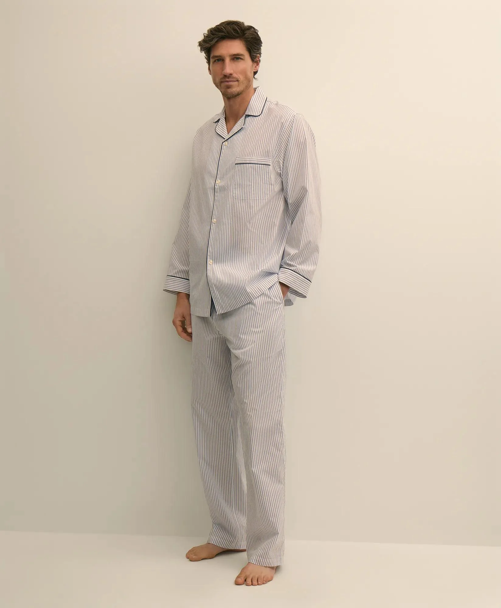 Cotton Broadcloth Stripe Pajamas - 1