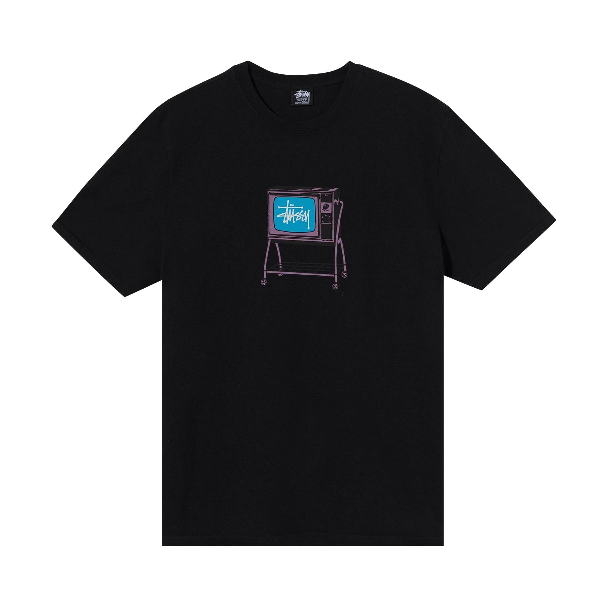 Stussy Rolling TV Pigment Dye Tee 'Black' - 1