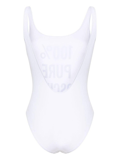 Moschino logo-print open-back swimsuit outlook