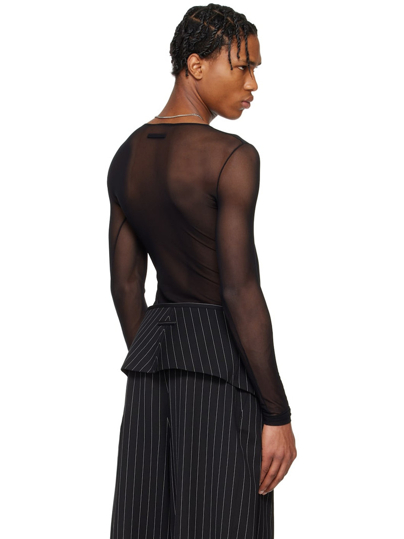 Black 'The Flocked Tattoo Ruban' T-shirt 3