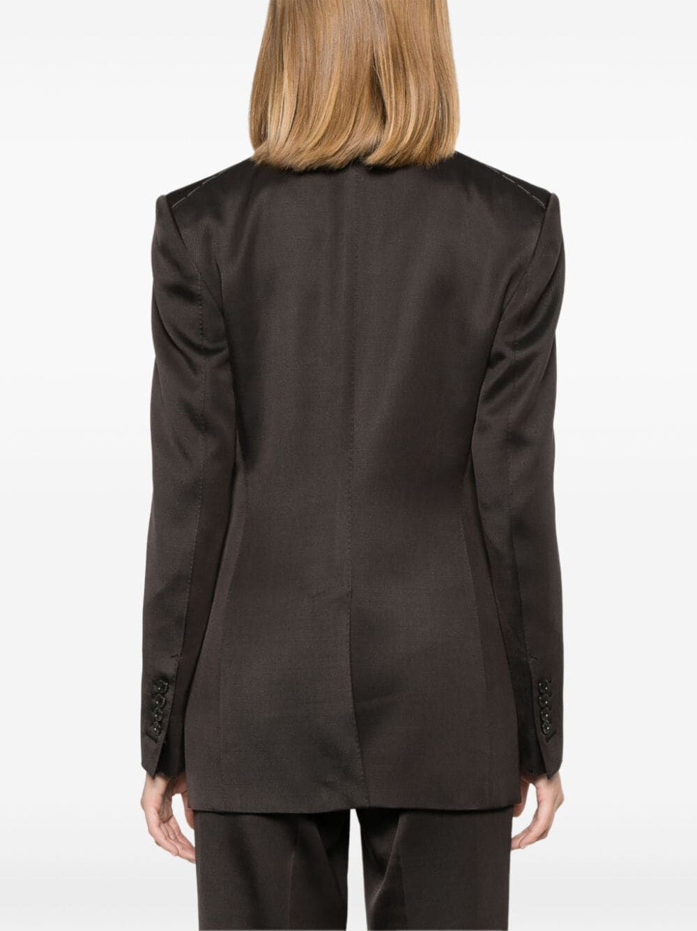 Tom Ford Women Silk And Wool Twill Double Breasted Jacket - 5