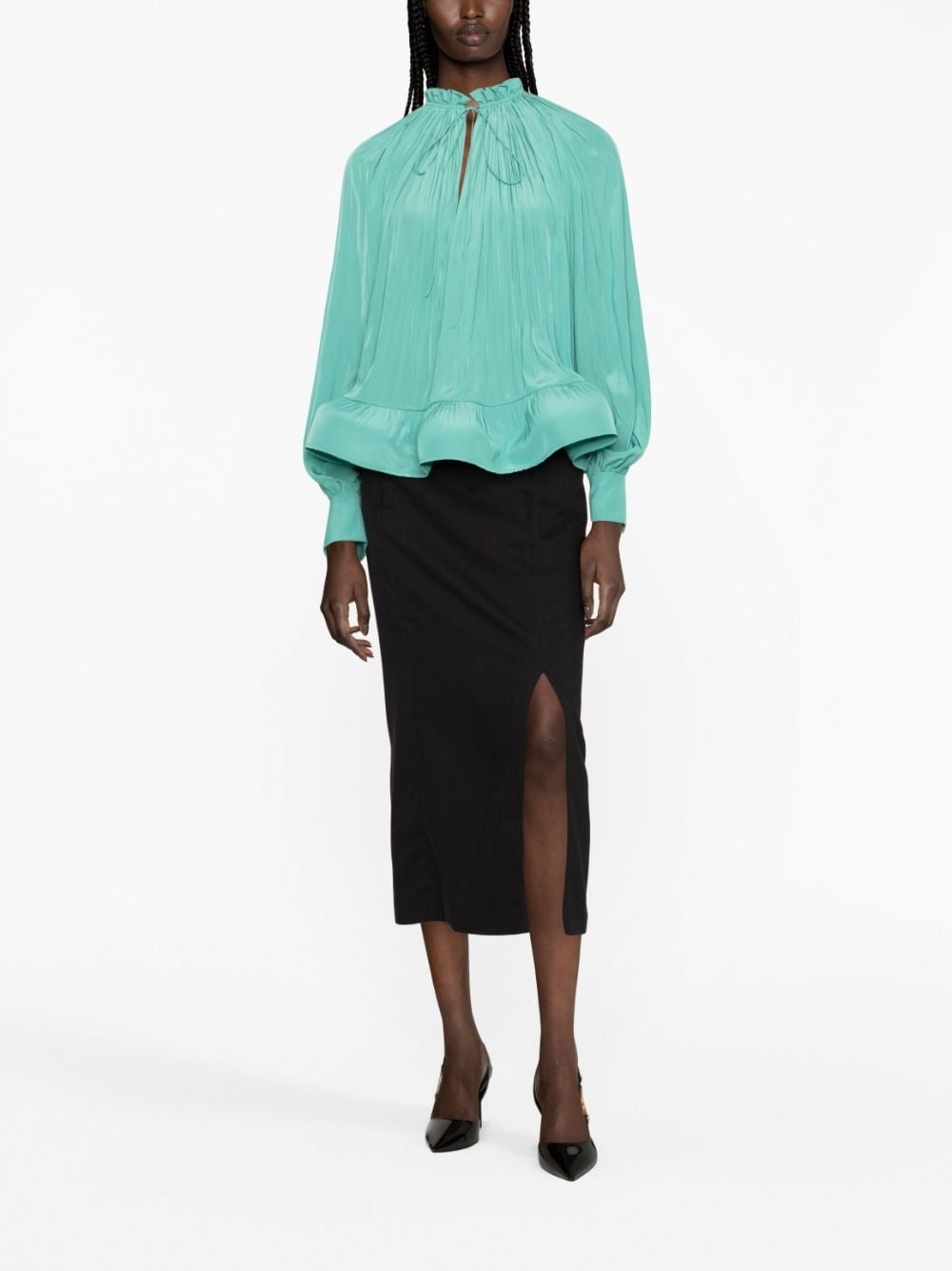 ruffled gathered blouse - 2